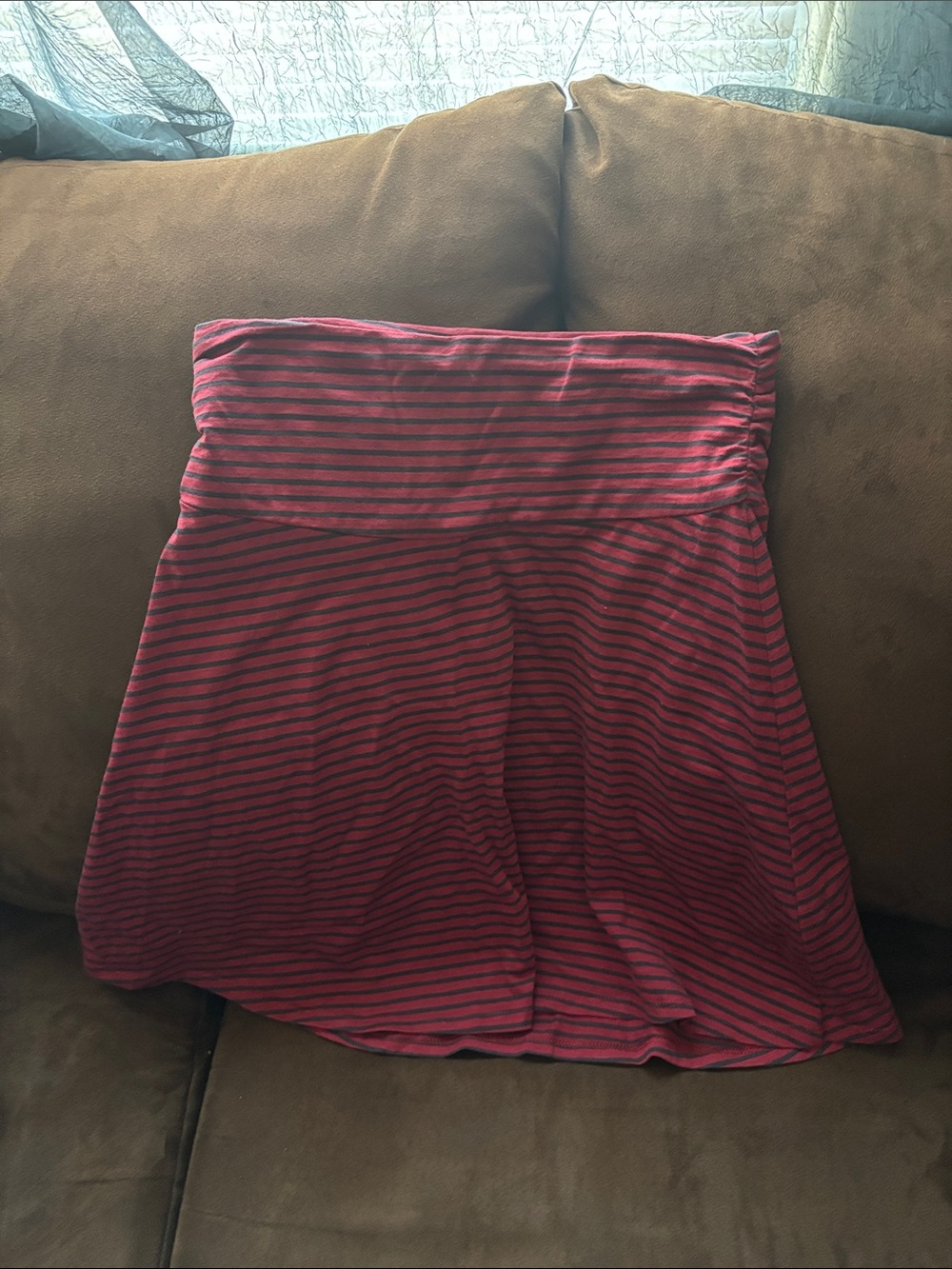 Toad&Co Red and Black Striped Skirt Size X-Small